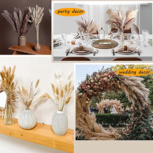 Dried Pampas Grass Decor 110 PCS Dried Plants,Dried Flowers Natural pompas Floral for Wedding, Boho Decor , Home, Rustic Party, Baby Shower Arrangement Centerpiece Table Decorations - color: Multi-colored-100pcs