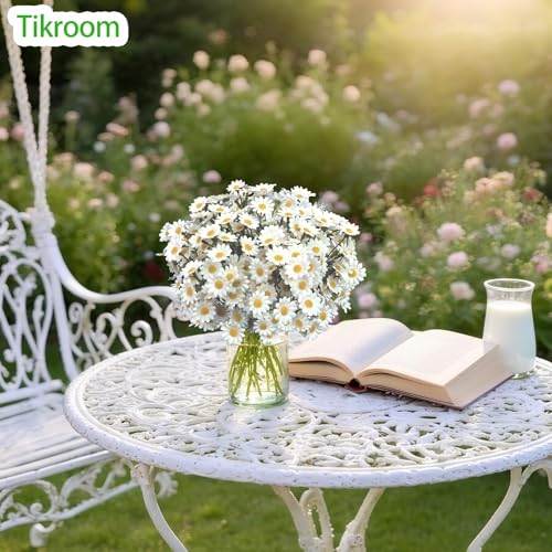 Artificial Daisy Flowers 18Pcs Small White Fake Daisies Flowers 3 Bundles 10 Inch Realistic Faux Silk Tiny Daisy Flowers for Home Garden Vase Wedding DIY Home Party Decor