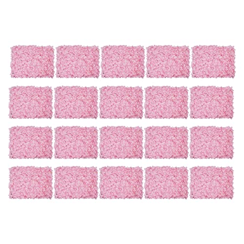 20Pcs Flower Wall Panel 15.7"x 23.6" Rectangular Artificial Flowers Wall Decoration Artificial Silk Flowers Panel for Home Party Wedding Christmas Festival Photo Backdrop Decor (Light Pink) - color: Light Pink