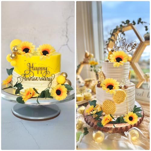 6 Pack Artificial Sunflower Garland 7.2FT Fake Silk Sunflowers Decor Hanging Yellow Flower Vines Party Garlands for Birthday Baby Shower Wedding Garden Home Table Decorations