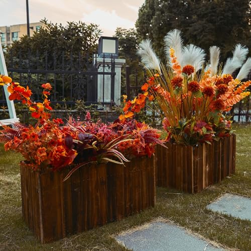 PARTY JOY 15 Bunches Artificial Fall Flowers Faux Fake Orchid Autumn Plants Flowers for Outdoors Thanksgiving Autumn Decor Decorations for Home - color: Orchid