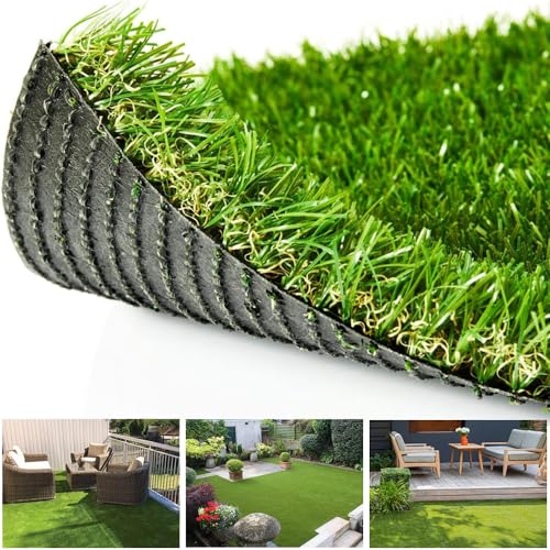 Artificial Grass Turf Outdoor, 4FT x 4FT (16 Square Feet) 1.38" Thick Fake Realistic Pet Grass Rug Synthetic Lawn Carpet, Astroturf Faux Indoor Landscape for Patio, Garden, Yard, Balcony - color: Width: 4 Ft, size: Length: 4 FT