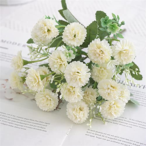 5 Forks 20 Artificial Flower Small Lilac Bouquet Fake Flowers,White - color: White