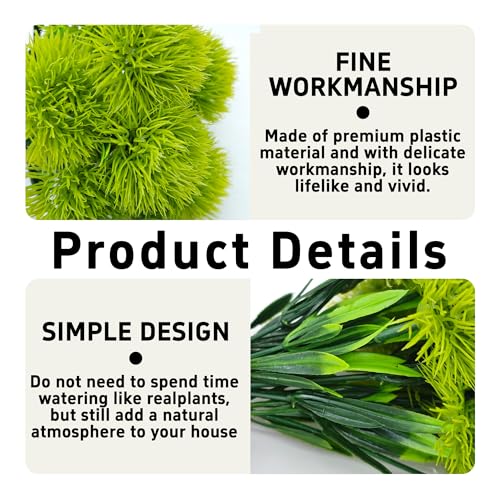 pson 10Pcs 11 Inch Artificial Dandelion Flowers, Faux Plastic Bouquets Shrubs for Home, Wedding, Garden, Party, Indoor/Outdoor Decoration(Green) - color: Green