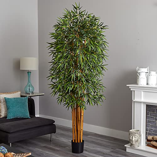Nearly Natural 7ft. Curved Bamboo Silk Tree - size: 7ft