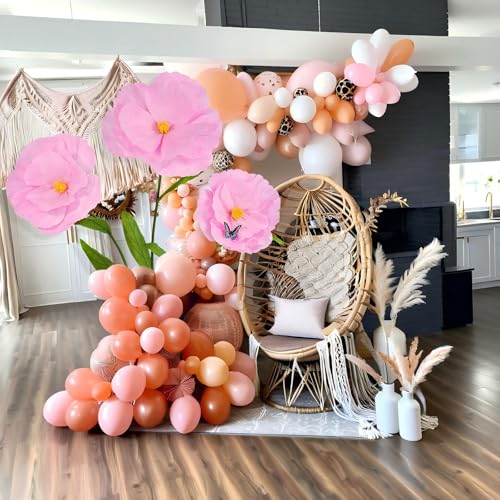 5.8 Ft Giant Artificial Flowers,Large Paper Flower,Huge Poppy Flowers Decoration for Wedding,Hotel,Office,Window Display and Home Farmhouse Decor(Pink) - color: Pink