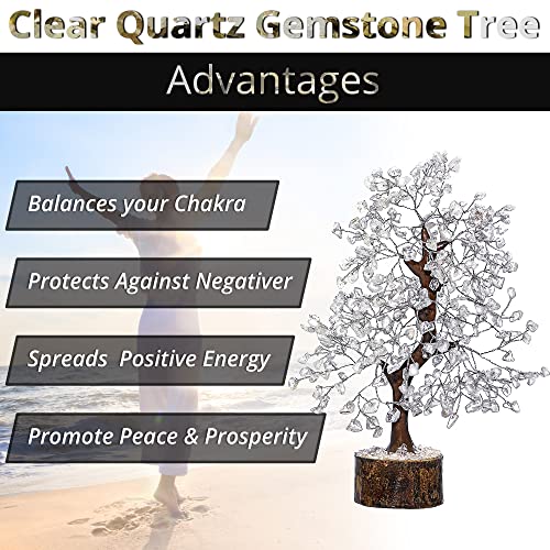 ANAYA AGATE Clear Quartz Crystal Trees for Home Decor, Office Desk Decor, Chakra Healing Crystals & Stone for Positive Energy, Money, Good Luck, Tree of Life Spiritual for Women & Mom - color: Clear Quartz