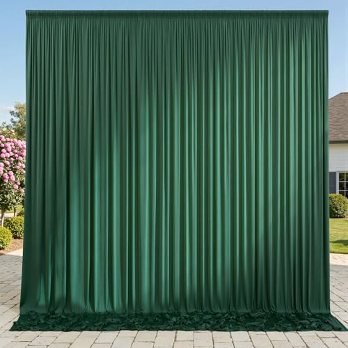10x8 ft Wrinkle Free Hunter Green Backdrop Curtains for Parties, Thick Fabric Emerald Photo Backdrop Drapes Panels for Weddings Birthday Party Photography Background - color: Hunter Green, size: 10ftx8ft