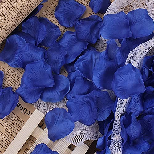 900pcs White Royal Blue Gold Artificial Silk Rose Petals Vase Table Scatter Confetti Aisle Runner Wedding Party Events Home Decoration