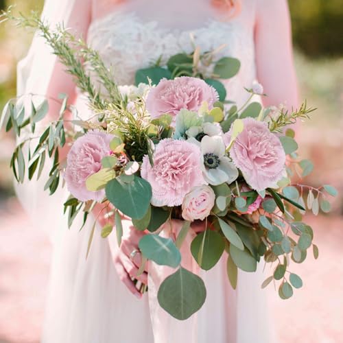 16PCS Pink Carnations Artificial Flowers 14.8'' Fake Carnation Silk Flowers with Stem Faux Carnations Flowers for Home Table Centerpiece Wedding Decorations Floral Arrangements (Deep Pink) - color: Deep Pink
