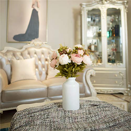 Fule 2 Pack Large Artificial Peony Silk Flower Bouquets Arrangement Wedding Centerpieces (Light Pink) - color: Light Pink X2