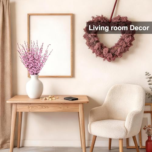 Wootkey 10 Pcs Long Jasmine Artificial Flowers Fake Flowers Dry Branches for Home Office DIY Floral Art Plant Mother's Gift Wedding Table Centerpieces Party Vase Decoration (Deep Pink, 10pcs-17.5'') - color: Macaron Pink, size: 10pcs-17.5''
