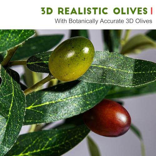 Small Artificial Olive Tree Faux Trees Indoor Outdoor Realistic Floor Plant Fake Plants for House Modern Home Living Room Master Bedroom Office Front Porch Decor Outside Patio para decoracion - size: 4ft