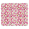 PERFERATE 12Pcs Flower Wall Panel Set 15x15 Inch Artificial Silk Flower Wall Backdrop 3D Rose Hydrangea Floral Mat Wedding Backdrop Wall, Photo Background, Home Party (Pink+White, 15 × 15") - color: Pink+White