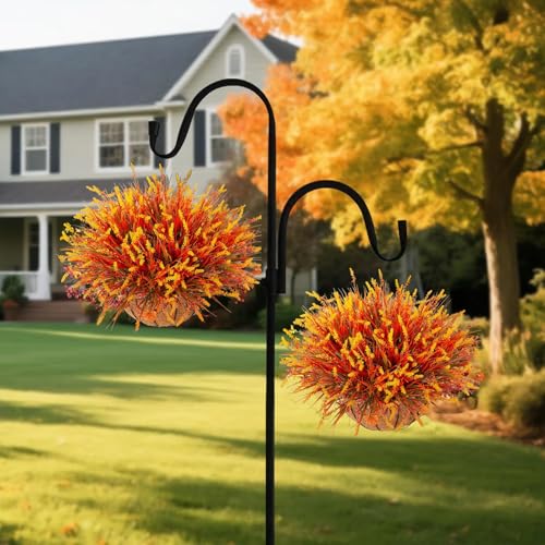 Artificial Fall Flowers Faux Mums Burnt Orange Flowers for Outdoor Planters, Marigold for Vase Table Floral Arrangement for Wedding Home Porch Thanksgiving Outdoor Autumn Decorations (Brown, 12 PCS) - color: Brown