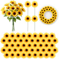 Wavwavw 50 Pcs 2.76 Inch Mini Artificial Sunflower Heads with Iron Stems for Home Party Decoration Wedding Decor, Bride Holding Flowers Centerpieces Wreath Garden DIY Art Decor Crafts - size: 2.76 Inch