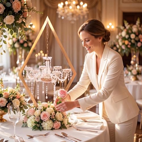Stunning 2PCS Diamond Candle Holders | Modern Metal Wedding Centerpiece with European Style for Romantic Dining Table Decor, Party & Home - color: Gold, size: 2PCS