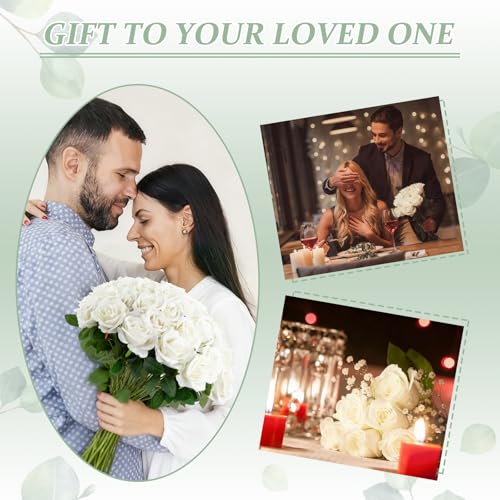 Cliselda 72pcs White Roses Artificial Flower in Bulk, Realistic Velvet Silk Faux Roses for Wedding Centerpieces, Bridal Bouquets, Home Decor, Anniversary, Valentine's Day, Mother's Day Decorations - color: White