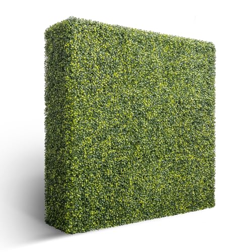Bynbbur Artificial Hedge Wall 18" Lx18 Hx12 W Boxwood Hedges Outdoor Patio Greenery Walls, Fake Grass Privacy Wall Screens, Office Living Room Divider, Wedding Party Décor - color: Green, size: 18"Lx18"Hx12"W