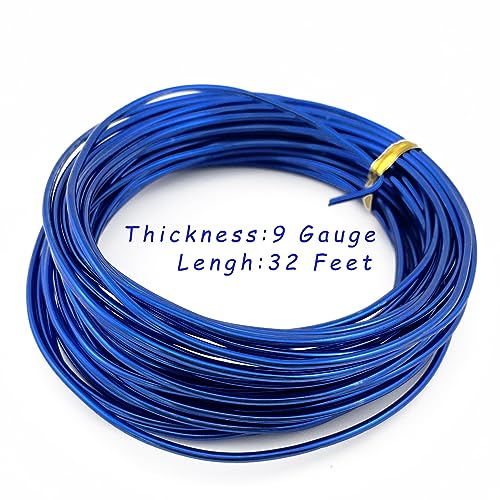 Aluminum Wire, 9 Gauge, Royal Blue, 11 Yards, Craft Wire - color: Royal Blue, size: 9 Gauge
