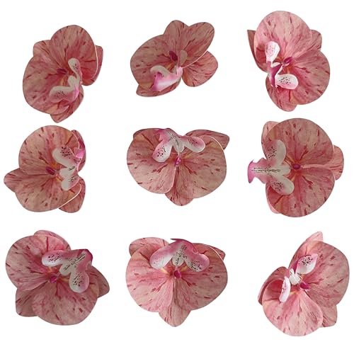 Fake Pink Orchids Artificial Flowers Heads, 3.5''Fake Orchid Heads for Wedding Floral Bouquet Decor DIY Craft Making Bridal Shower Photography Props (80, Pink) - color: Pink