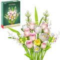 Tulip Rose Flowers Building Sets, Gift for Mothers Day, Flower Bouquet Compatible with Lego Flowers Botanical Collection for Adults Women Girl Girlfriend Birthday Valentine Day Home Office Decor