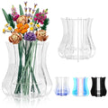 Vase for Lego Flowers Bouquet, for Mom, Acrylic Display Holder Compatible with Lego Botanical Collections Roses Sunflowers, for Lego Flower Building Set Lovers, Crystal Clear