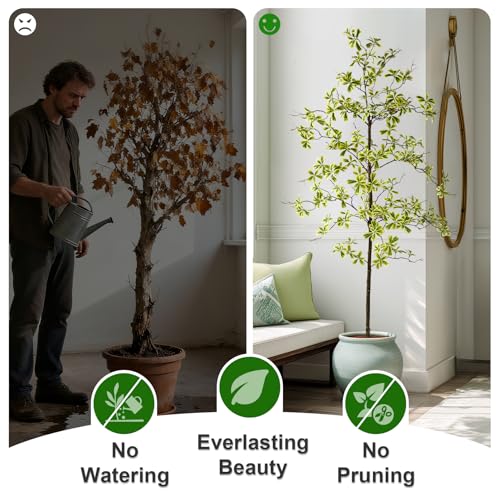 Bailikang 6FT Artificial Black Olive Tree Artificial Olive Plants, Tall Faux Olive Tree Faux Silk Plant Fake Plant Ultra-Realistic Silk Leaves & Natural Trunk Indoor Outdoor Use - color: White Olive Tree, size: 6ft