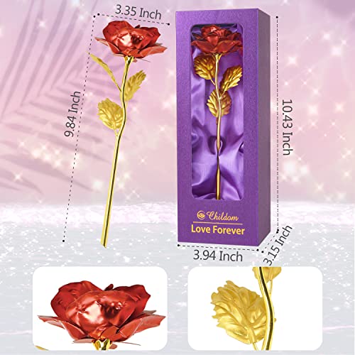 Childom Mothers Day Rose Gifts for Mom,Birthday Gifts for Women,Mothers Day Flowers Gifts for Mom from Daughter Son,Red Artificial Flowers Gift for Her,Wife,Grandma,Christmas,Valentines,Anniversary - color: Red