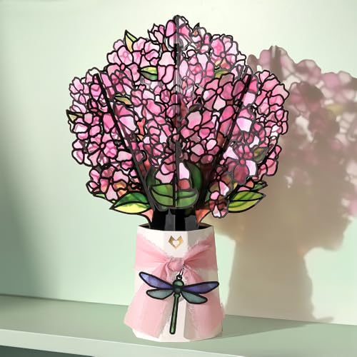 Lovepop Sun-Dappled Cherry Blossom Suncatcher Bouquet - 3D Cherry Blossom Bouquet for Friend, Mom, Grandma, Her, Sister (Sympathy, Birthday, Mother's Day) 12" - Blank Notecard & Envelope Included - color: Sun-dappled Cherry Blossom Suncatcher Bouquet
