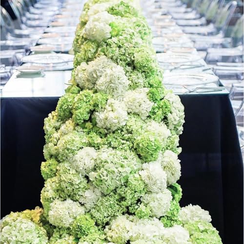 Coferset 3pcs Light Green Lifelike Hydrangea Artificial Flowers 22inch Real Touch Faux Hydrangea Flower Stem for Home Party Wedding Floral Filler Arrangements Ceterpieces Bouquets - color: Light Green, size: 3pcs