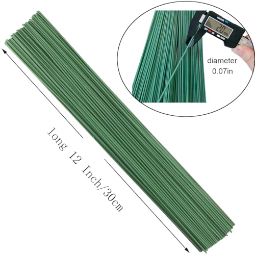 2 Gauge Dark Green 50 PCS Floral Stem Wire Flower Arrangements and DIY Crafts Diameter 2mm Floral Wire for Florist Flower Arrangement Bouquet Stem Wreath Making 12 Inch/30cm - color: 50 pcs 2Gauge Dark green flower wire 30cm