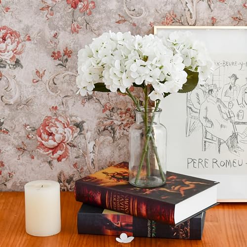 Mandy's 3 Stems Artificial Cream Hydrangea Flowers | 13.7 Inch Realistic Silk Bouquet for Centerpieces Easter , Wedding & Home Decor - color: Cream