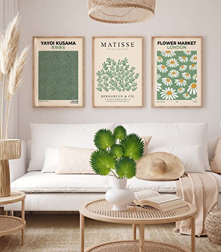 DILATATA Pu Foam Green Artificial Palm Leaves Faux Palm Tropical Leaves Fake Palm Fronds for DIY Wedding Bouquets Fake Leaves for Centerpieces Arrangements Bridal Shower Palm Leaf for Home Decor-6Pcs - color: Green