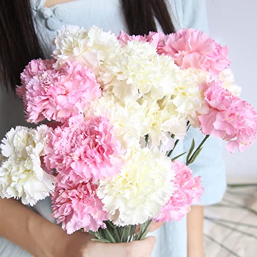 18inch Artificial Flowers 10pcs Carnations Flowers Silk Hydrangea Bridal Wedding Bouquet for Home Garden Party Office Coffee House Decorations (Pink)arden Party Office Coffee House Decorations (Pink) - color: Pink