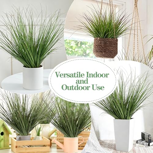 FOIMAS 12pcs Artificial Grass Plants,15.74" Faux Shrubs Wheat Grass Greenery Stems Fake Plants for Indoor Outdoor Home Decoration - size: 15.74