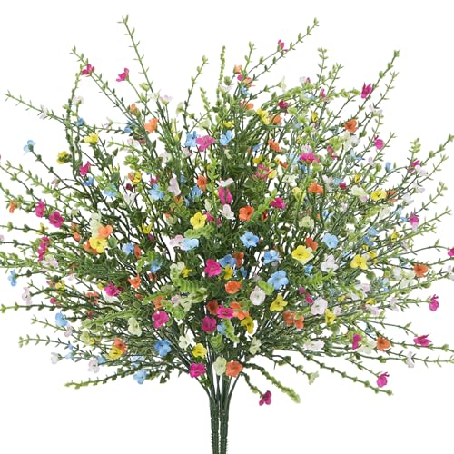 Artificial Flower Silk Fake Wildflowers Bouquet for Bedroom Kitchen Bathroom Home Garden Patio Hanging Planters and Other Interior Decorations (Mixed Colors) - color: 2pcs