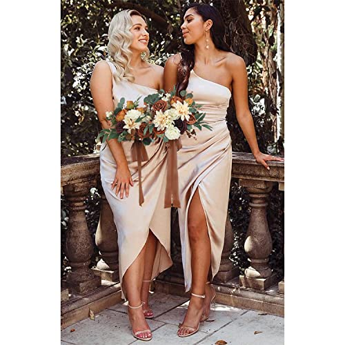 Rinlong Burnt Orange Bridesmaid Bouquet, Fall Wedding Bouquets, Terracotta - color: 15-burnt Orange & Champagne