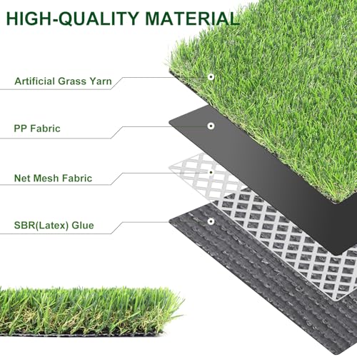 Artificial Grass Turf 3 Feet X 10 Feet, 1.38" Height Perfect Fake Grass Rug with Drainage Holes, Indoor/Outdoor Artificial Turf Mat for Garden Lawn Balcony Pet Landscape Decoration - size: 3 Feet X 10 Feet