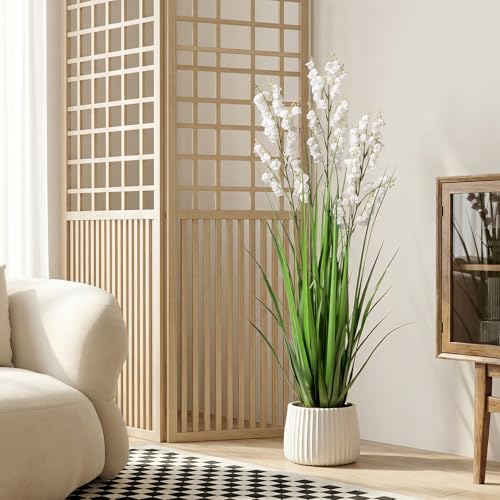 Fake Plants Home Decor Fake Flowers Artificial Plants Outdoor Tall Grass Plant Artificial Pampas Grass Decor Artificial Plants Indoor Fake Grass Living Room Decor Artificial Grass 36“2PCS White - color: 90cm White-2pcs