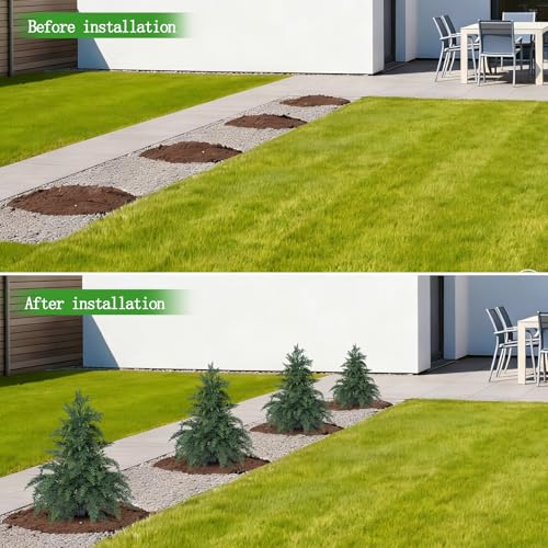 Yangrass 2 Pack 24" Cypress Topiary Trees Artificial Outdoor with Ground Spike, UV Resistant Fake Shrubs Bushes Faux Cedar Pines Trees, Real Touch Faux Evergreen Plants for Home Front Porch Garden - color: Cypress