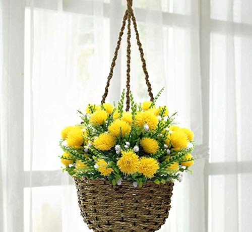 CATTREE Artificial Dandelion Plants, Plastic Flowers Shrubs Bushes Fake Grass Wedding Indoor Outdoor Home Garden Verandah Centerpieces Arrangements Party Decoration Planting Filler - Yellow 4 Pack - color: Dandelion-yellow-4 Pack