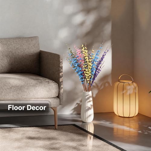 Wootkey 29.5" 10 Pcs Colorful Long Jasmine Artificial Flowers Faux Dry Jasmine Flowers for Vases Indoor Home Decorations Spring Party Decor (LightColor) - color: Lightcolor, size: 10pcs-29.5''