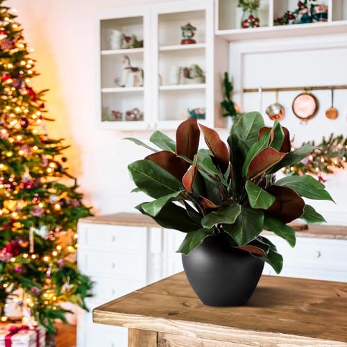 Thiccywoov 6 Pcs Magnolia Artificial Leaves Branches 3D Magnolia Pick Faux Stems Twigs Realistic Touch Faux Greenery Table Centerpiece for Spring Vase Filling Farmhouse Home Office (Green,18 Inch) - size: 18 Inch