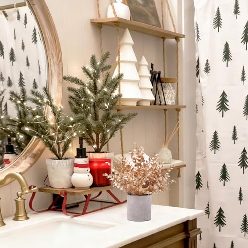 Coferset 2 Pack Gold Eucalyptus Small Fake Plants Potted Artificial Plants for Christmas Decorations Shelf Desk Home Farmhouse Room Coffee Table Bathroom Decor - color: Gold-small