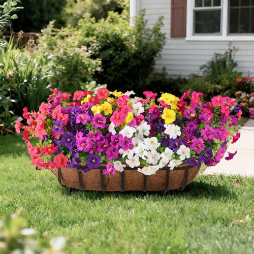 INQCMY Artificial Fake Flowers for Outdoors Decoration,12 Bundles Silk Colorful Morning Glory with Eucalyptus UV Resistant Look Real Faux Flowers for Planter Door Garden Porch Patio Balcony Yard - color: Mixed Color(2double Purple,2 Deep Orchid,2 Deep Pin
