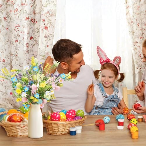 Easter Flower Decor 8Pack Easter Egg Picks Artificial Spring Floral Picks Decorations for Flower Arrangements Centerpiece Vase Fillers Home Window Sill Table Decor