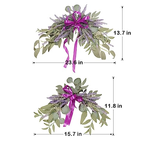 GOLDY&WENDY Artificial Purple Lavender Wedding Sign Flower Swag for Wedding Reception Entrance Welcome Sign Elegant Home Decor Set of 2 - color: C1-lavender