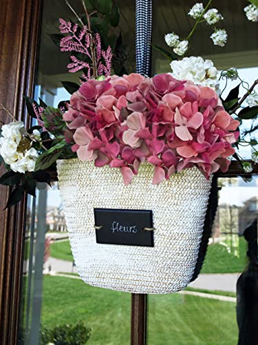 DILATATA 4 Pcs Dried Touch Hydrangeas Artificial Flowers 17" Tall Large Silk Hydrangea Stems Fake Hydrangea Arrangements for Home Office Table Centerpieces-Purple Hydrangea - color: Bashful Pink, size: 4PCS