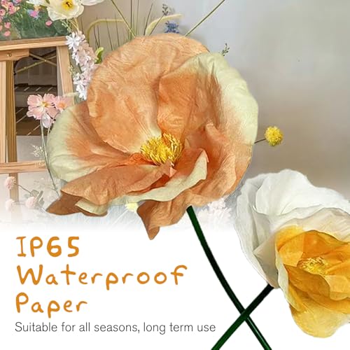 3D Champagne Gold White Orange Artificial Flowers Decor for Party - Fake Flowers Waterproof Set Decoration for Home Room Kitchen Garden, Shopping Mall Supermarket Decoration - color: L-mixed Color-a